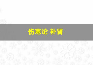 伤寒论 补肾